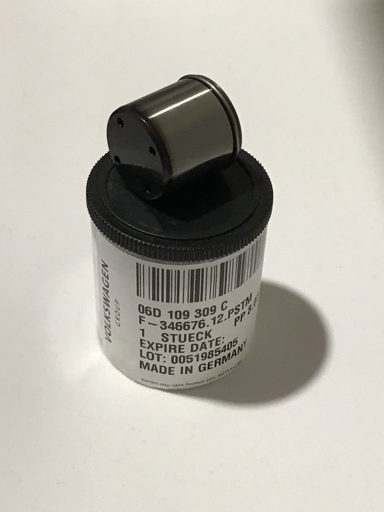 VW Genuine Cam Follower Tappet (HPFP) - 2.0T FSI TFSI engines for VW Golf MK5 GTI Golf MK6 Pirelli, MK6 GTI Edition 35 235hp 173kW, Golf 6 R, Audi A3 Audi S3 etc. 06D109309 C High pressure pump plunger