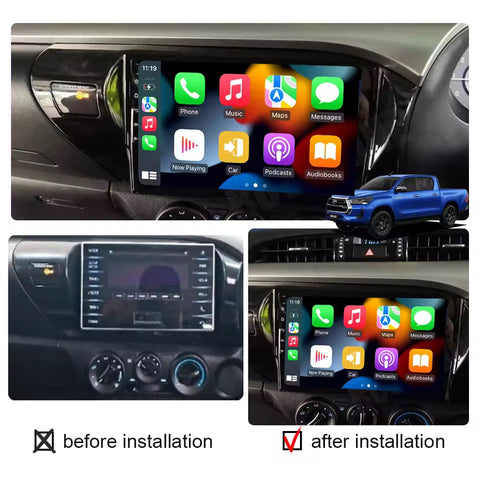 9” Car Stereo For 2015-2023 TOYOTA HILUX 2G+32G Supports Apple CarPlay Android Auto GPS NZ Map Android 12 Radio BT Hands Free Calls