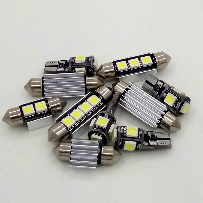 8Pcs White Canbus LED Lamp Car Bulbs Interior Package Kit For 2004-2009 Mazda 3 Mazda Axela