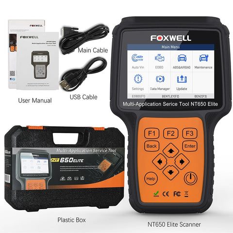 FOXWELL NT650 Elite OBD2 Automotive Scanner
Ex sku 32912421605 
ABS SRS DPF Oil Reset Code Reader Professional OBD Car Diagnostic Tool OBD2 Scanner