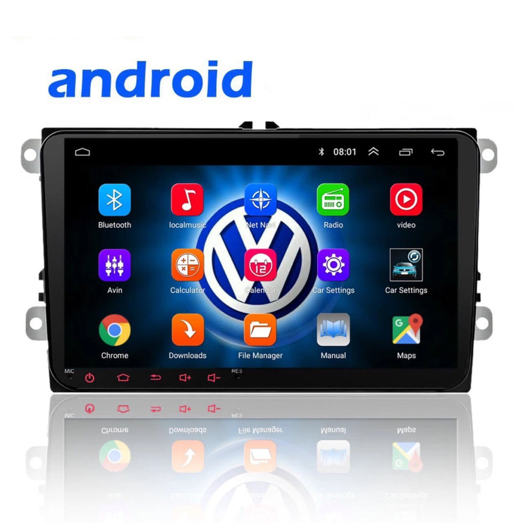 Car Stereo for VW Golf, Passat, Tiguan, Polo, Android Supports Apple CarPlay / Android Auto Double DIN Head Unit for Volkswagen, Bluetooth, Radio, Video Player