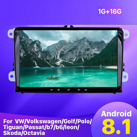 Android 8.1 2Din For VW/Volkswagen/Golf/Polo/Tiguan/Passat/b7/b6/Leon/Skoda/Octavia car Radio GPS Car Multimedia player
NOTE: This is a third-party compatible bundle not made by Volkswagen.
The interface/icons in the images are just an example and may differ from batch to batch.
For some models, a factory camera will not work unless using a RGB converter camera retention cable (sold elsewhere) - we recommend using an aftermarket camera.