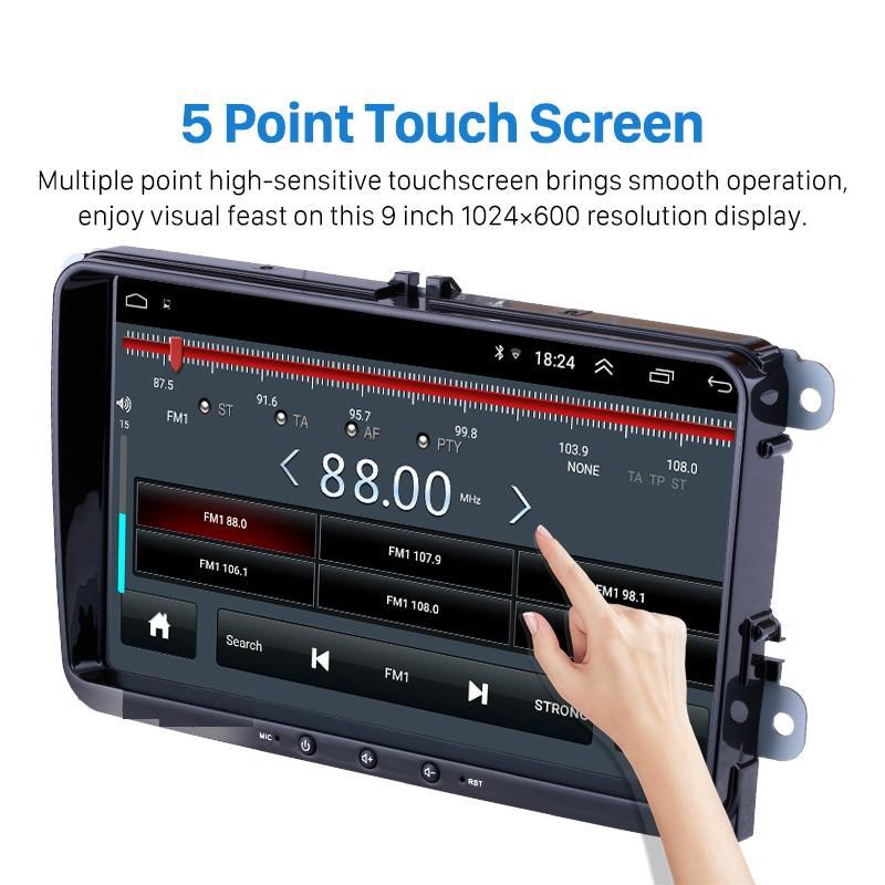 2G + 64G Android Stereo For VW Head Unit 9” with Apple CarPlay + Reverse Camera Suit for VW Golf 5 6 Skoda Passat Seat
