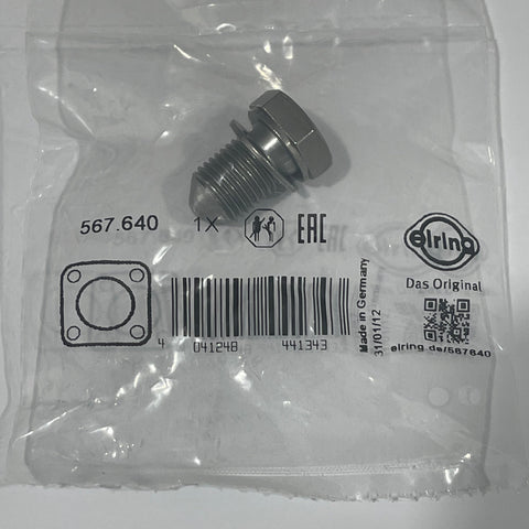 Elring Sealing Plug, VAG oil sump plug with washer for many VW Audi Skoda models N90813201 N90813202