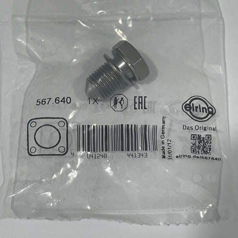 Elring Sealing Plug, VAG oil sump plug with washer for many VW Audi Skoda models N90813201 N90813202