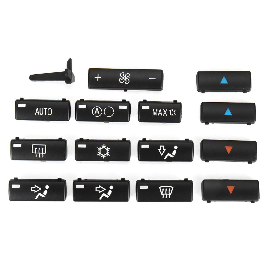 New 14 Button Key Caps Replacement Climate A/C Control Control Panel Switch Buttons Cover Suit For BMW E39 E53 525i 530i 540i M5 X5