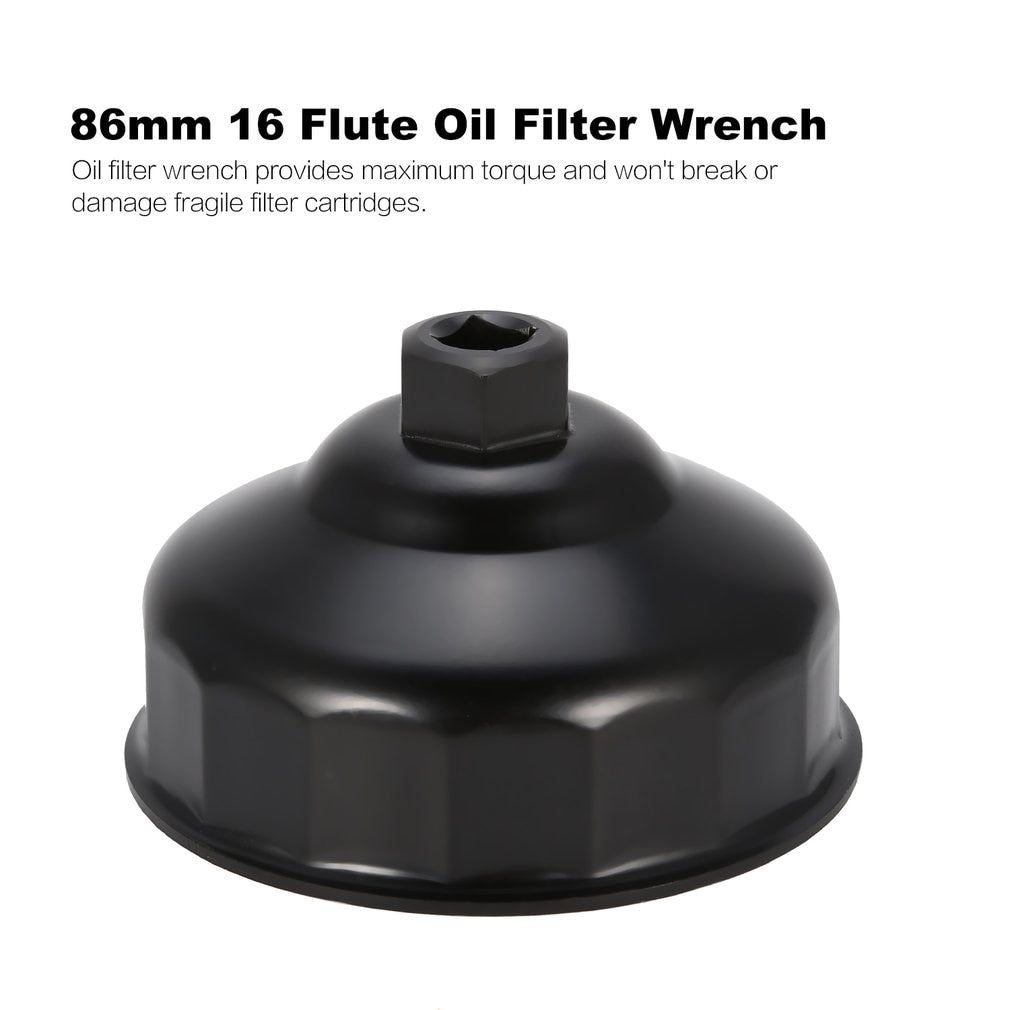 Oil Filter Cap Wrench 86mm 16 Flutes Cap Removal Tool for BMW Volvo