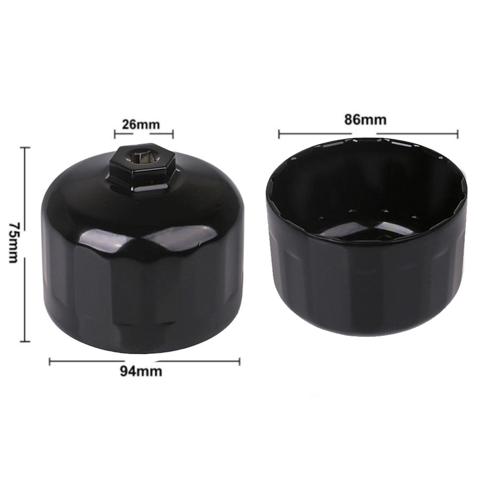 Oil Filter Wrench Engine Tool for BMW Volvo Cartridge Style Filter 86mm 16 Fluters