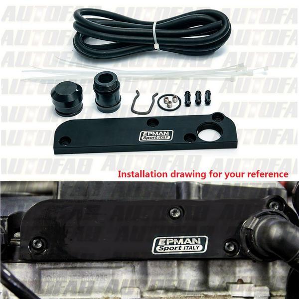 VW Golf MK5 2.0 TFSI Billet PCV valve delete plate Kit with Boost port