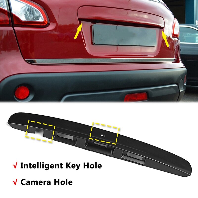 Rear Tailgate Boot Door Grab Handle Trim Cover with I-Key Camera Hole for Nissan Qashqai J10 Jj10 2007 2008 2009 2010 2011 201