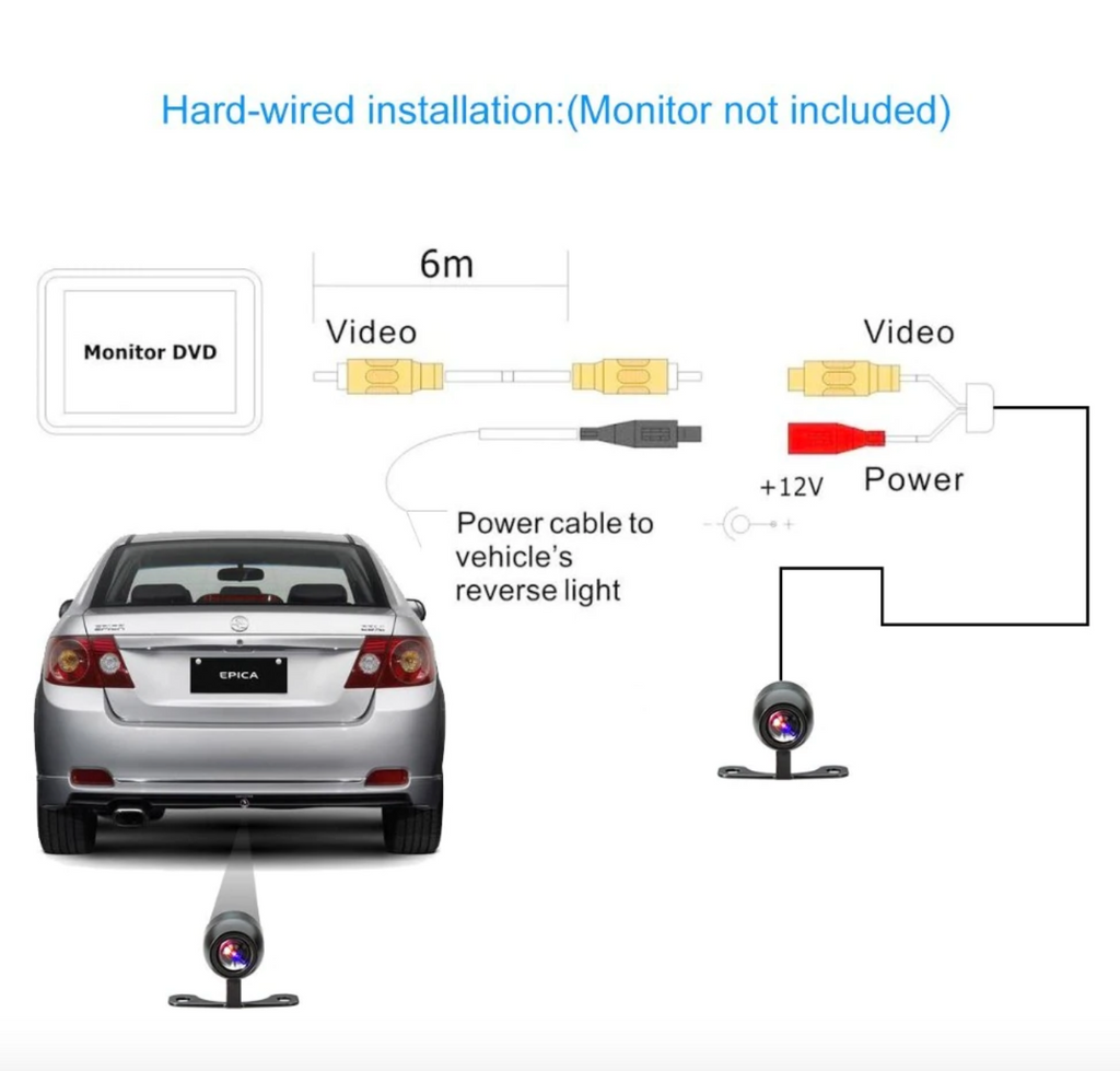 Car Reverse Camera HD Rear View Camera 170 Degree Waterproof Parking Camera DC 12V