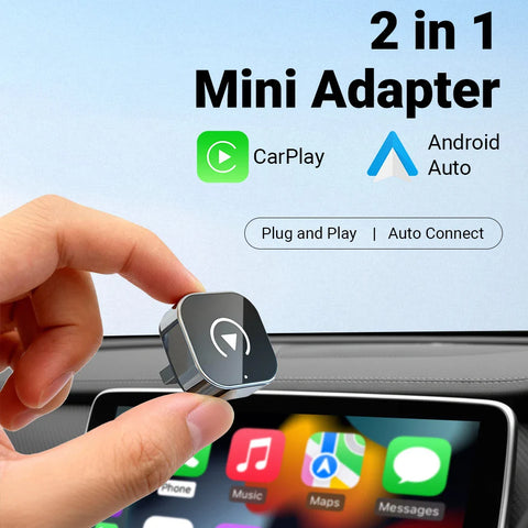 2in1 Wireless CarPlay Adapter Android Auto AI Smart Box Car Intelligent Systems For VW Audi Skoda Toyota Nissan Honda Ford Benz