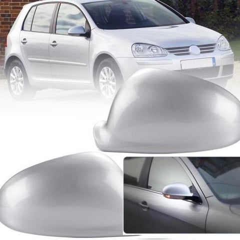 (RIGHT) Silver Mirror Cover, Mirror Glass, Mirror Indicator SET For VW Jetta Golf MK5