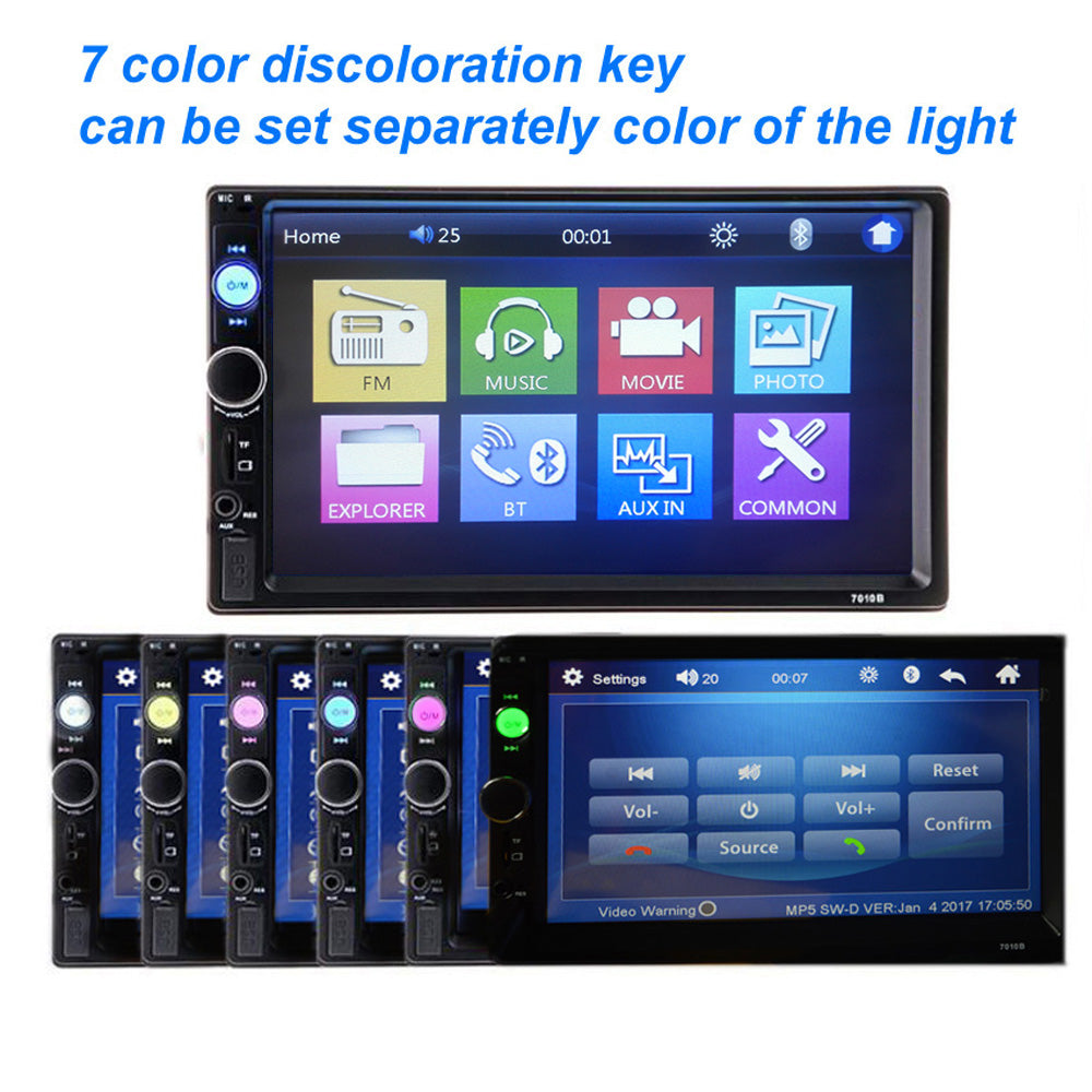 Car Stereo Double DIN Head Unit with Rear View Camera, Wired Apple CarPlay Android Auto, Bluetooth