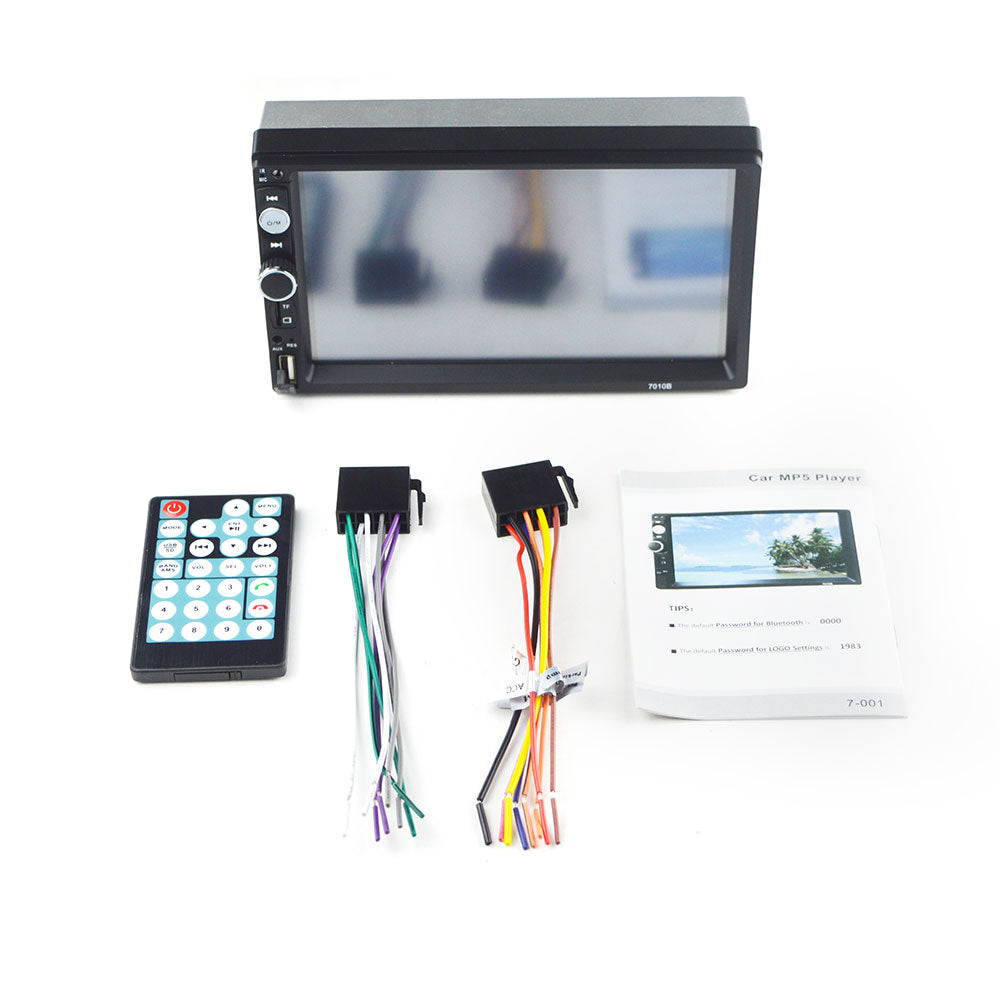 Car Stereo Double DIN Head Unit with Rear View Camera, Wired Apple CarPlay Android Auto, Bluetooth