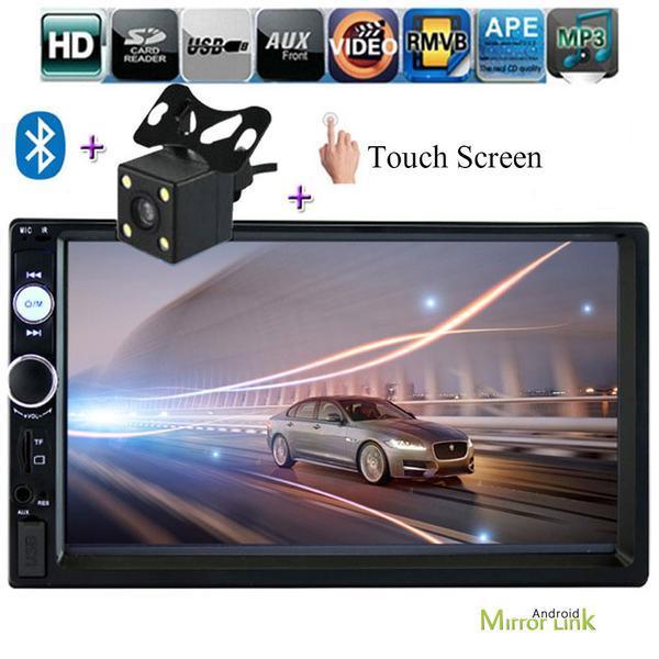 Car Stereo 2 DIN Head Unit with Rear View Camera, Suit for Nissan, Toyota, Honda, Subaru, Mazda