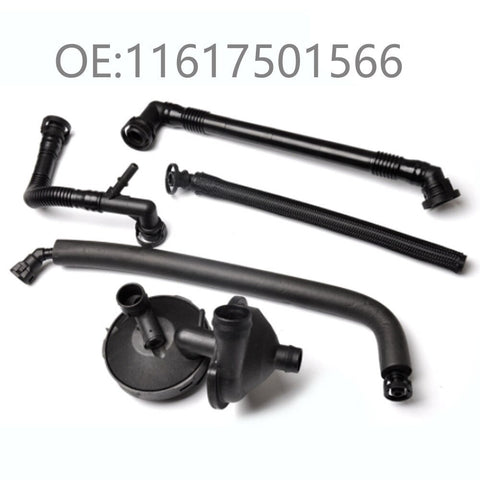 Car PVC Plastic Black Crankcase Vent Valve Water Separator For BMW E39 E46 E83 M52 320i 325i 520i 525i 11617501566

OE/OEM Part Number:
Crankcase Vent Valve  - 11617501566
Oil Separator Hose - 11617504535
Breather Hoses - 11617504536, 11157532649, 11611432559