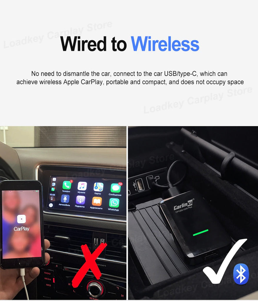 3.0 Mini Wireless Carplay Adapter for Hyundai Peugeot Honda Infiniti Chevrolet Renault Megane Seat for 98% Models IOS