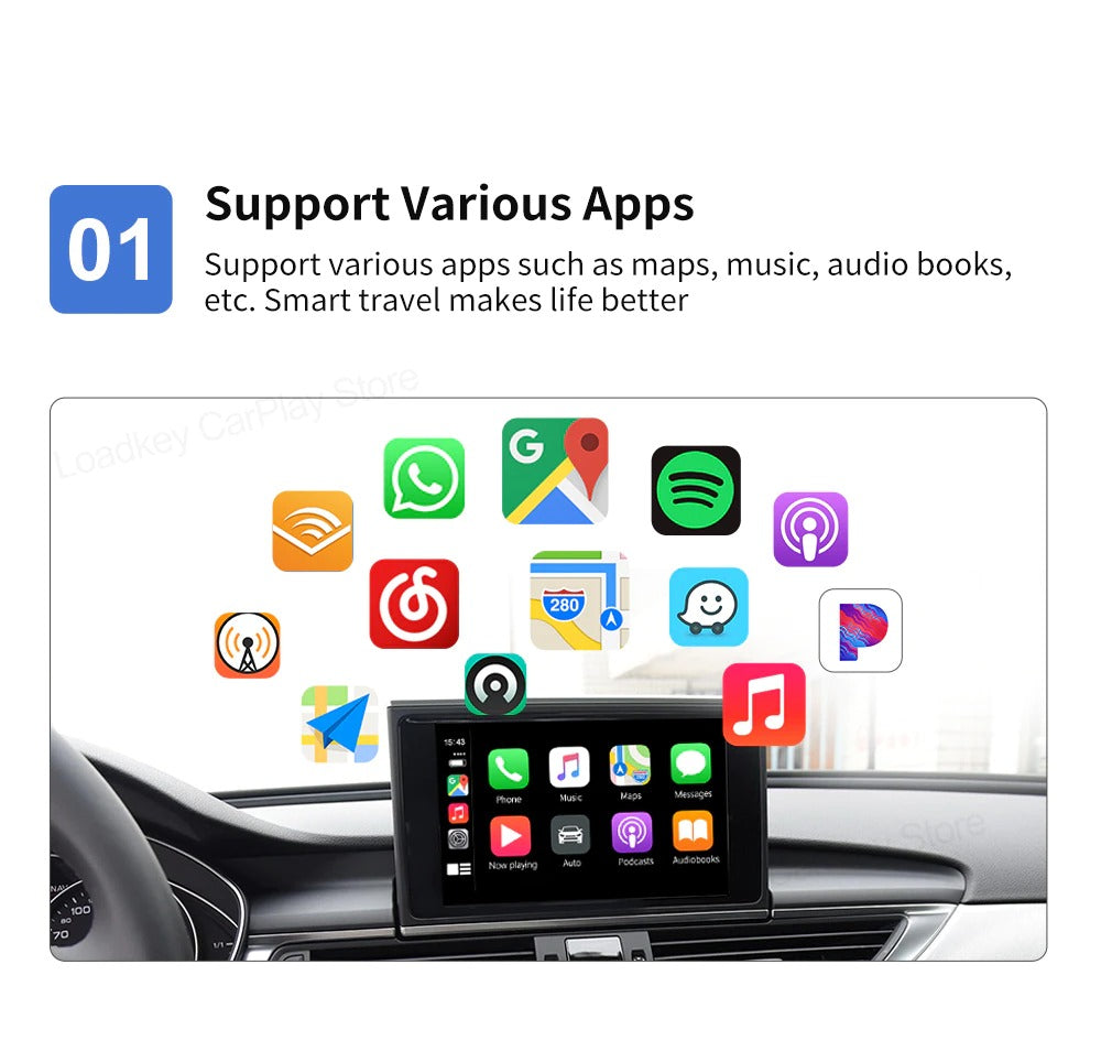 3.0 Mini Wireless Carplay Adapter for Hyundai Peugeot Honda Infiniti Chevrolet Renault Megane Seat for 98% Models IOS