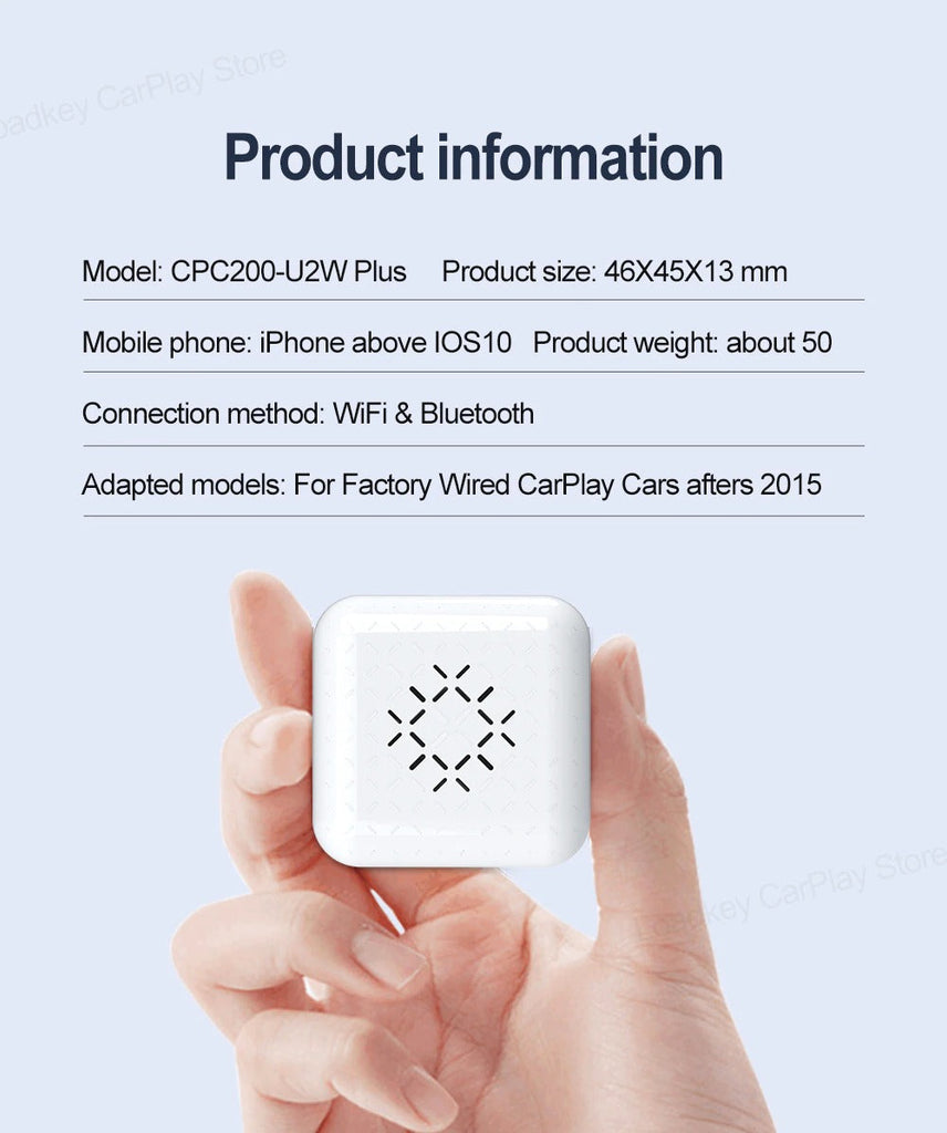 3.0 Mini Wireless Carplay Adapter for Hyundai Peugeot Honda Infiniti Chevrolet Renault Megane Seat for 98% Models IOS