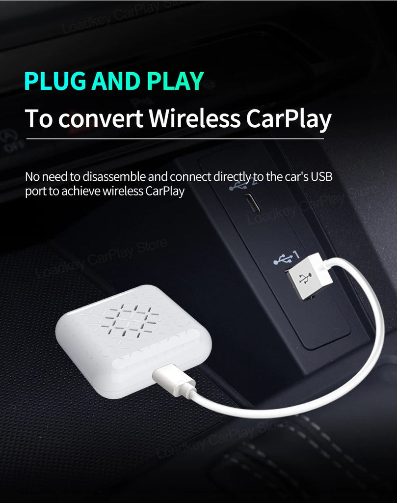 3.0 Mini Wireless Carplay Adapter for Hyundai Peugeot Honda Infiniti Chevrolet Renault Megane Seat for 98% Models IOS