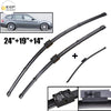 Front & Rear Wiper Blades For BMW 3 Series E91 2005 - 2009 Windshield Windscreen Front Window 24"19"14"