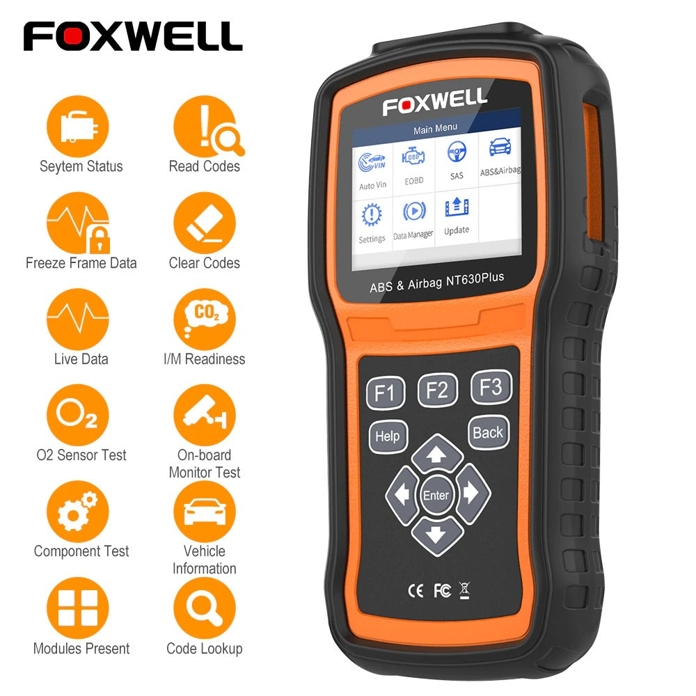 Foxwell NT630 Plus Bidirectional OBD2 Scan Tool ABS Airbag SRS SAS Crash Data Reset Auto ODB2 Car Diagnostic Tools OBD Automotive Scanner
