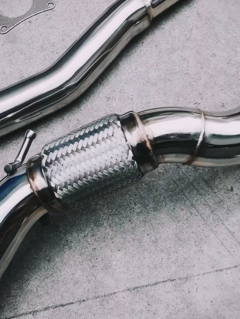 High Flow 3” Catless Downpipe Exhaust For AUDI 8P A3 / S3 AWD VW Golf 6 R 2.0T NZ Stock Auckland warehouse