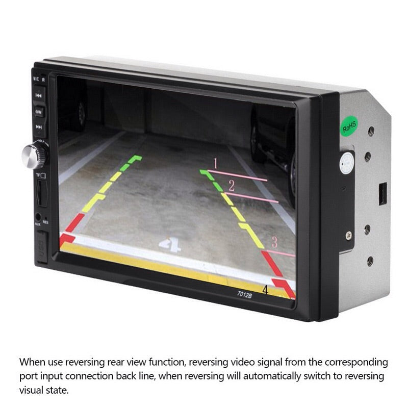 Car Stereo 2 DIN 7 inch Head Unit with Rear View Camera, Bluetooth