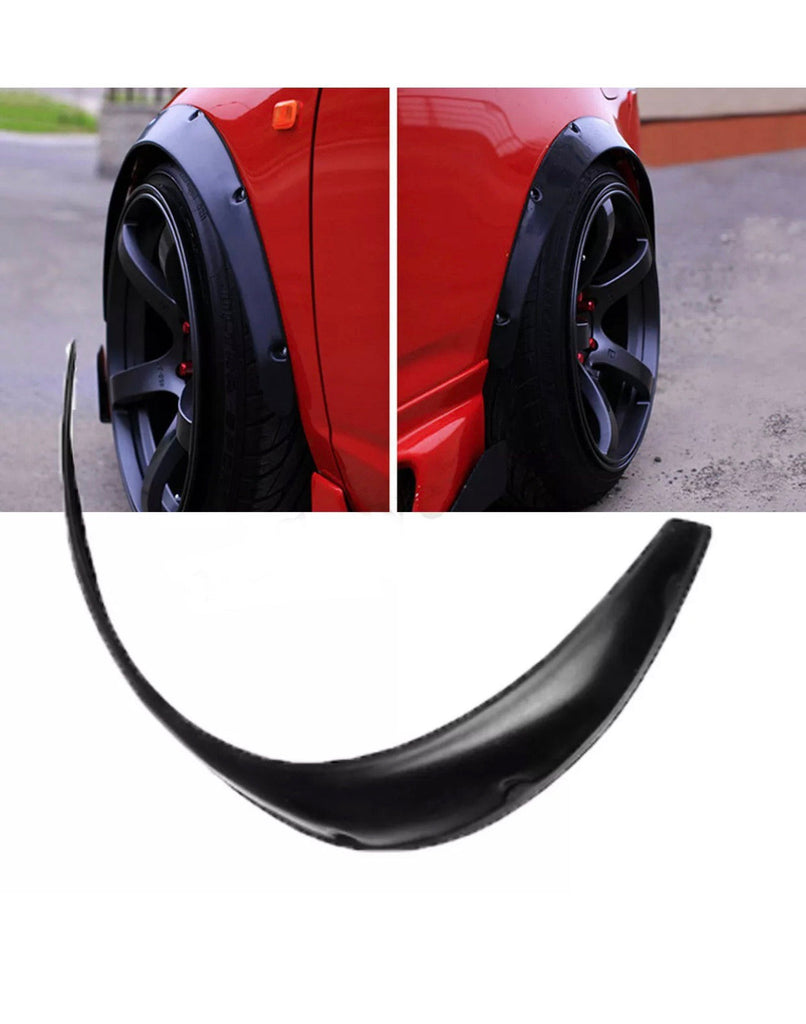4PC x Plastic Car Body Wheel Eyebrow Fender Flares Durable Matt Black