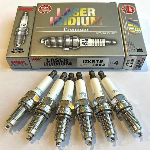 NGK R32 Spark Plugs Set of 6 Suitable For VW Golf R32 Audi A3 TT 3.2L NGK IZKR7B NGK 7563 101905606A 101905606 A 101 905 606 A