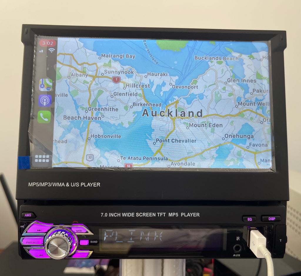 1Din Carplay Radio Car MP5 Player Mirror Link Handsfree With Camera 7" Touch Screen USB TF Video Audio Head Unit