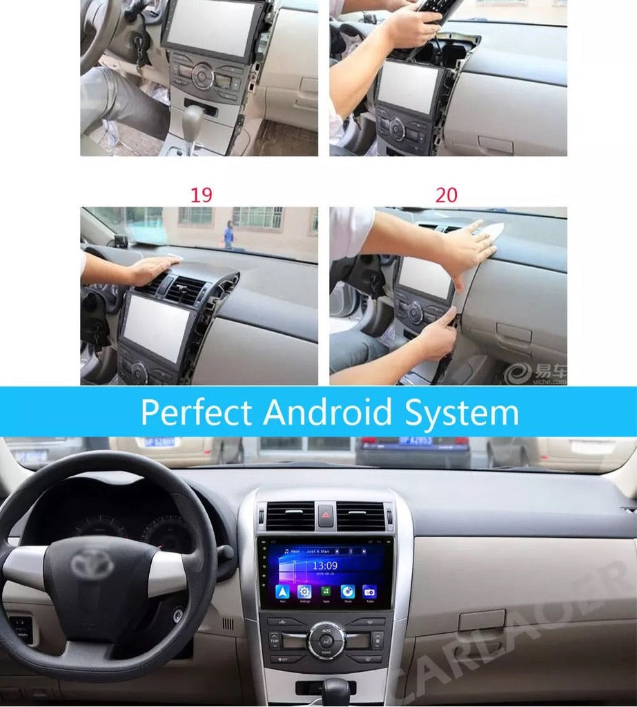 9 Inch Android Car Stereo Supports CarPlay and Android Auto, Reverse Camera For Toyota Corolla Fielder E140/150 2006 - 2013