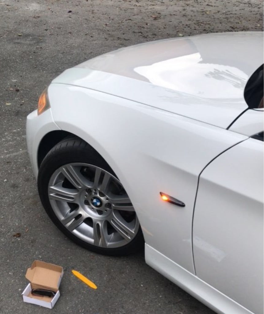 Dynamic Smoked LED Side Indicator Turn Signal Lights For BMW E90 E91 E92 E93 E60 E87 E82 E46