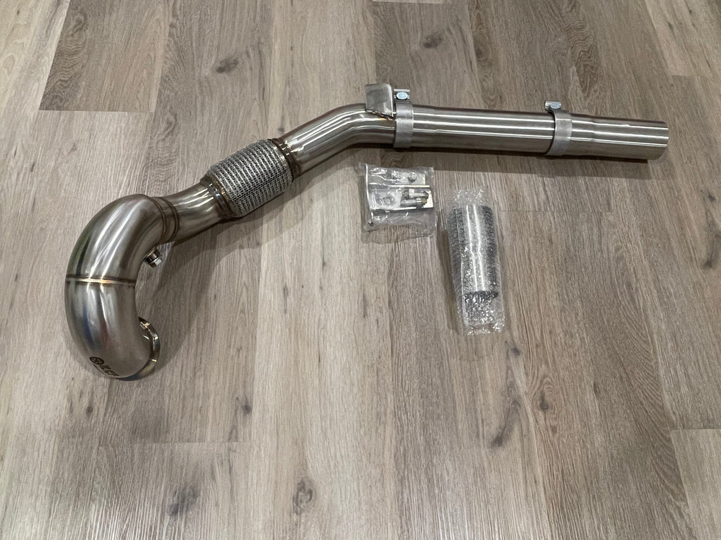 KCP 3.5” Stainless Steel Exhaust Decat Downpipe For VW Golf MK7 MK7.5 GTI, Audi A3 1.8T 2.0T FWD 2012+