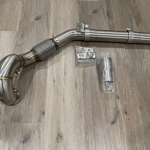 KCP 3.5” Stainless Steel Exhaust Decat Downpipe For VW Golf MK7 MK7.5 GTI, Audi A3 1.8T 2.0T FWD 2012+