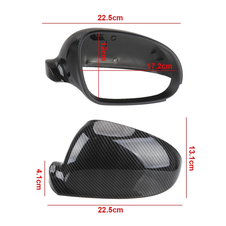 2Pcs Mirror Covers Carbon Fiber Look Replacement for VW Golf 5 MK5
