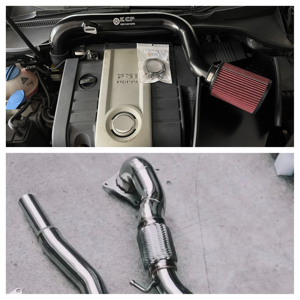 kit P1776S + P1789S 
KIWI CAR PARTS Cold Air Intake Kit for VW Golf MK5 GTI 2.0T FSI, Golf MK6 R, Audi A3 2.0 TFSI, S3 nz stock Auckland nz pick up available 

High Flow 3” Catless Downpipe Exhaust For AUDI 8P A3 / S3 AWD VW Golf 6 R 2.0T NZ Stock Auckland warehouse