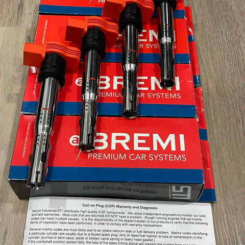 20128 Set of 4 x Bremi Audi R8 Coil Packs 06E905115G Ignition Coils Suit VW Audi 2.0T - Bremi 06E905115 G 06E 905 115 G BREMI 20128 EA113 Audi A3 vw Golf mk5 gti upgrade coil packs
