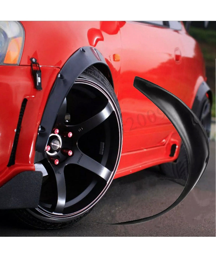 4PC x Plastic Car Body Wheel Eyebrow Fender Flares Flexible Durable (Matte Bl Q1R2)