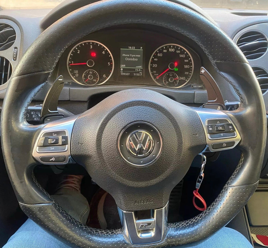 Red Aluminium Paddle Shift Extensions Set For VW Golf 5 MK5 Golf 6 MK6 GTI R20 R36 Tiguan