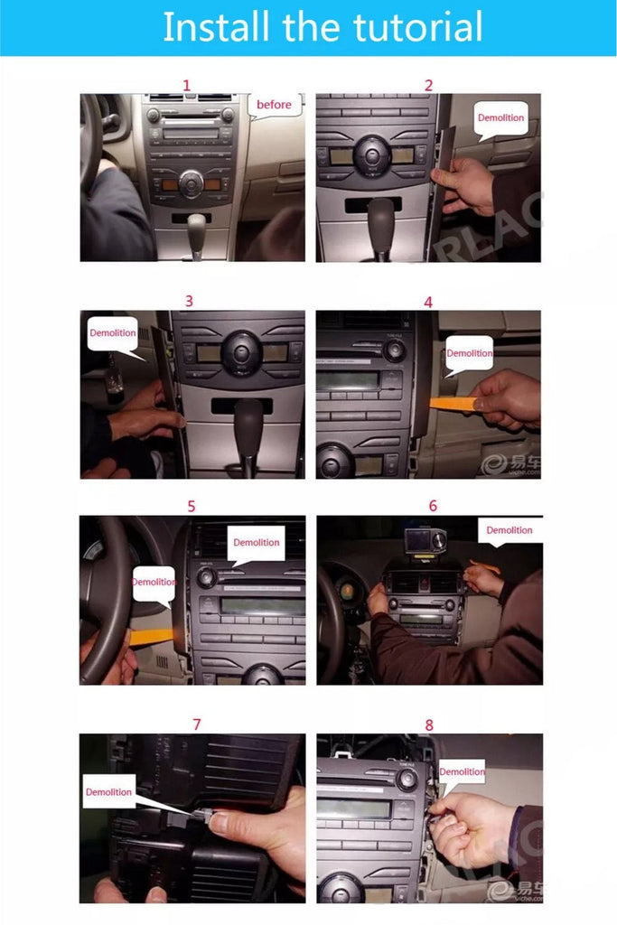 9 Inch Android Car Stereo Supports CarPlay and Android Auto For Toyota Corolla Fielder E140/ E150 2006 - 2013 2 DIN