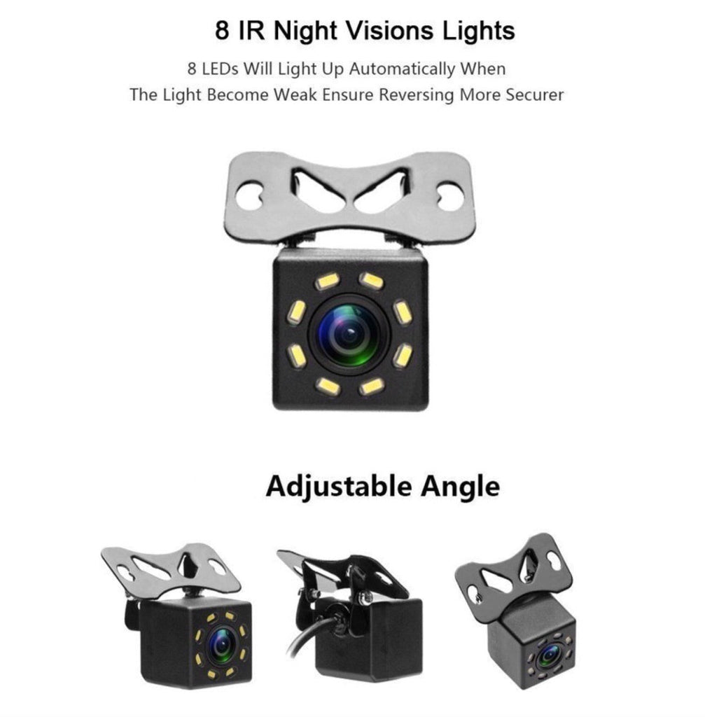 Car Rear View Camera 8 LED Night Vision Reversing Auto Parking for Car Stereo Monitor CCD HD Video