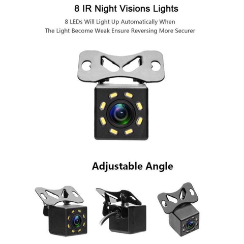 Car Rear View Camera 8 LED Night Vision Reversing Auto Parking for Car Stereo Monitor CCD HD Video
