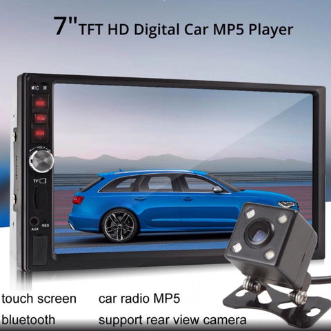 Car Stereo 2 DIN 7 inch Head Unit with Rear View Camera, Bluetooth