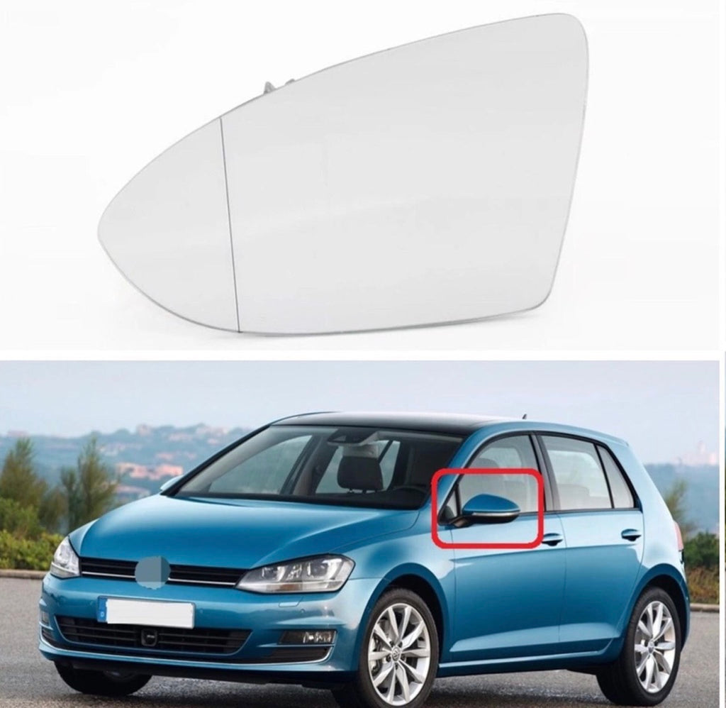 Left Mirror Glass For Golf 7 MK7 Aspherical Blind Spot 2012 2013 2014 2015 2016 - 2020 Left Hand Wing Mirror Glass