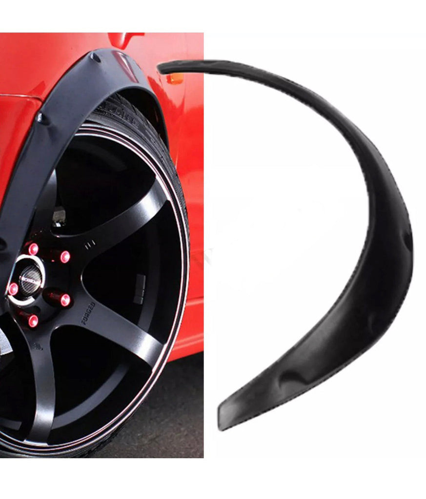 4PC x Plastic Car Body Wheel Eyebrow Fender Flares Durable Matt Black