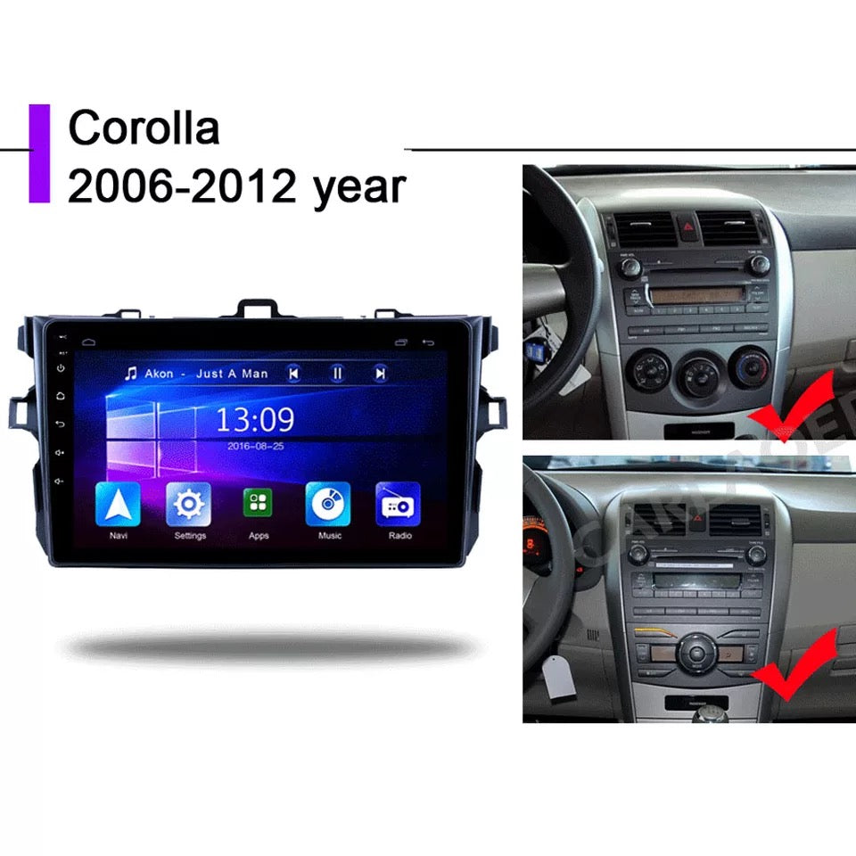 Android 10.1 Car Stereo Multimedia Radio Player Reverse Camera For Toyota Corolla E140/ E150 2006 - 2013