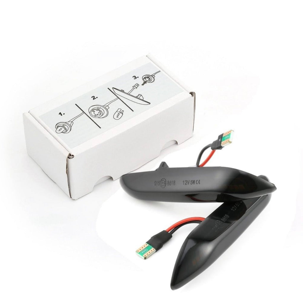 Dynamic Smoked LED Side Indicator Turn Signal Lights For BMW E90 E91 E92 E93 E60 E87 E82 E46