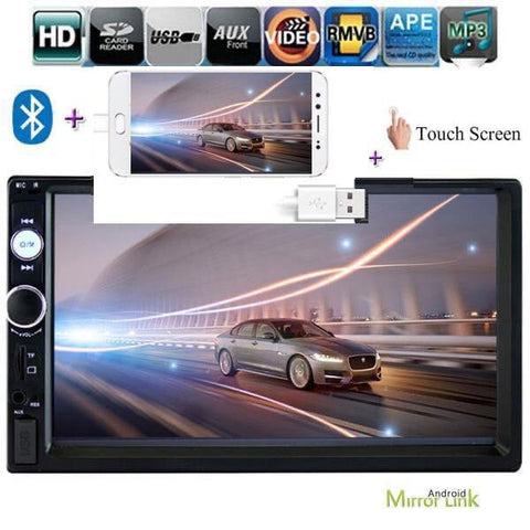 Car Stereo Double DIN Head Unit, Bluetooth, Mirror Link, Touch Screen, Hands Free Calls Wired Apple CarPlay and Android Auto